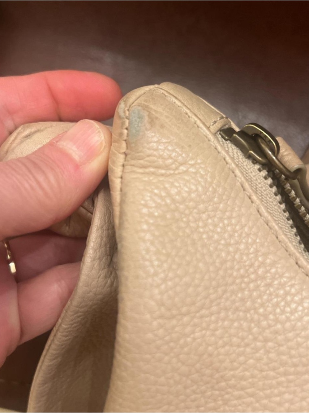 FRYE Neutral Tan Pebbled Leather Shoulder Bag - Picture 3 of 3